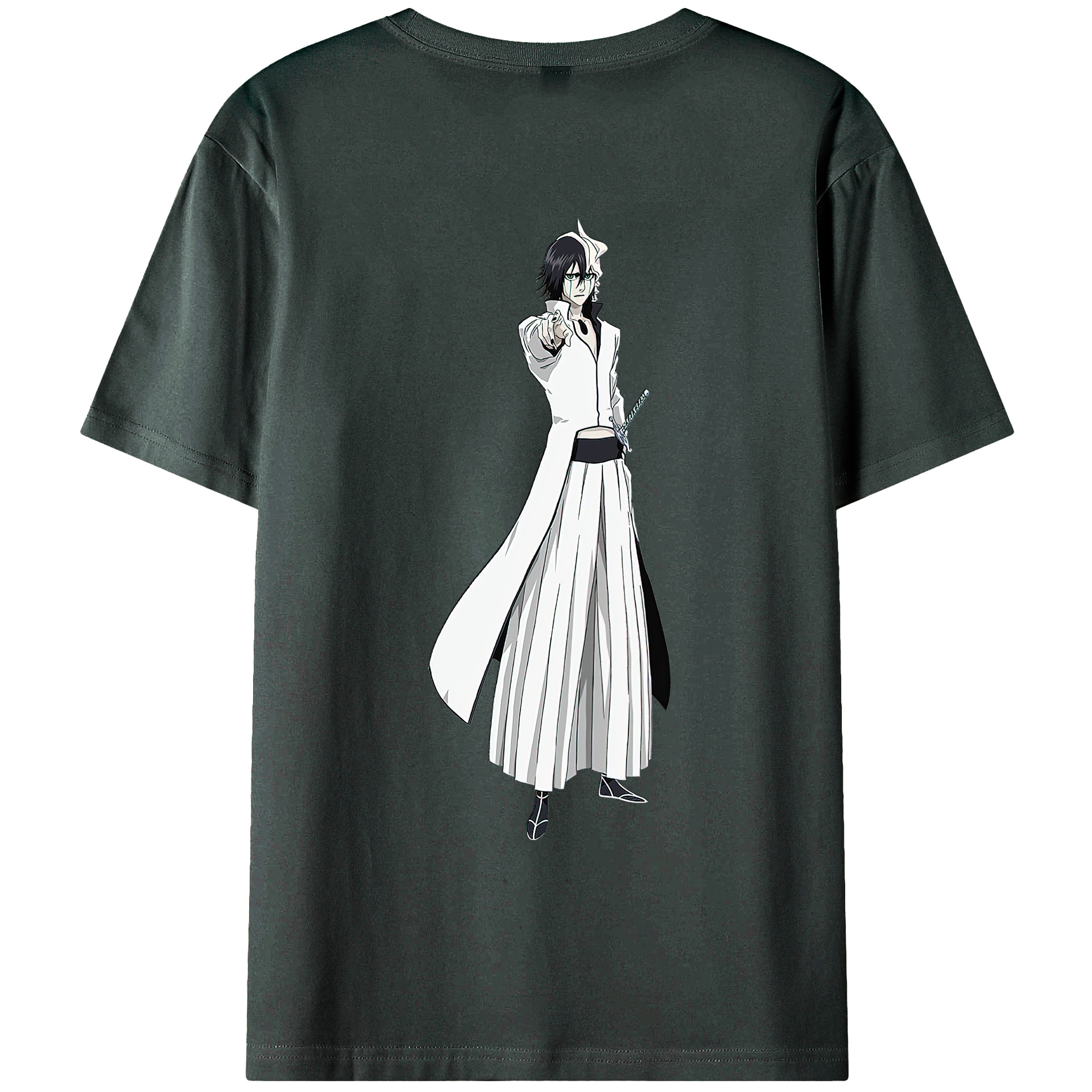 （画像用） ブリーチ ウルキオラ·シファー BLEACH Ulquiorra cifer 綿100％ メンズ半袖Tシャツ（バックプリント） 通気性